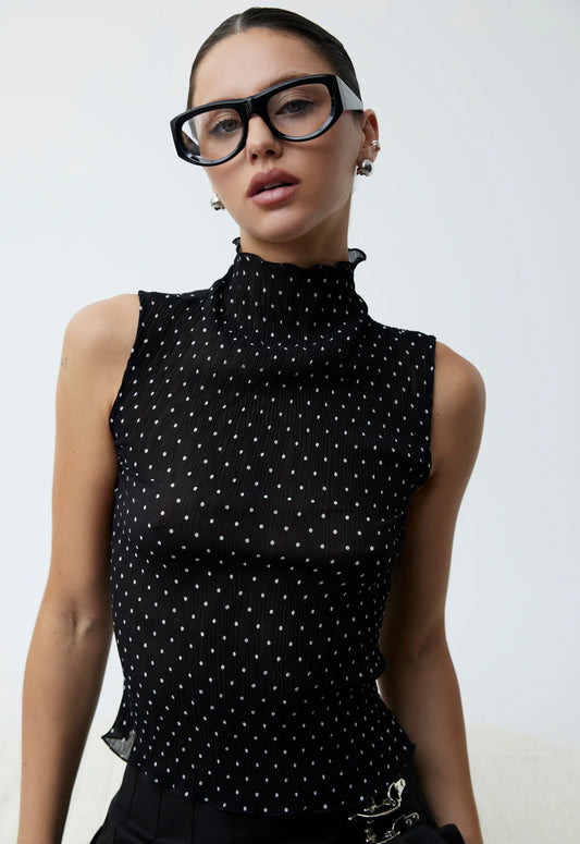 Lioness Ford Top - Onyx Polka