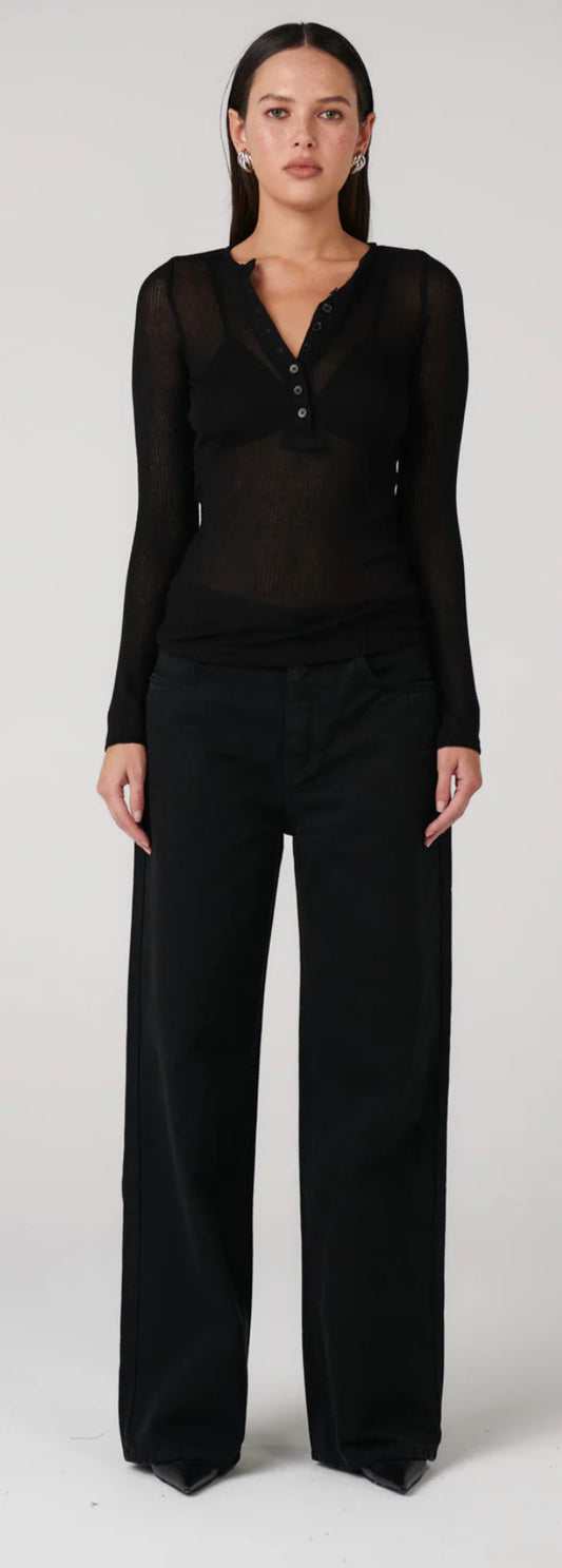 BAYSE Xavier Button Top - Black