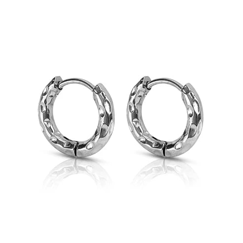 EVER Wave Silver Huggie Earrings