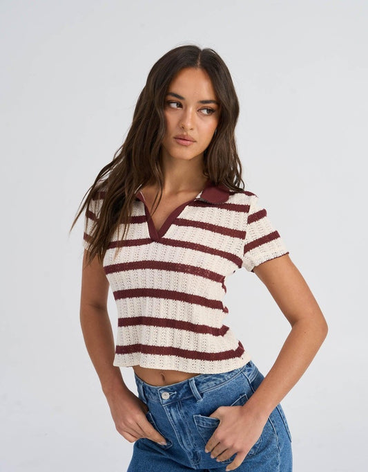 ONLY Halia Collared Knit Top in Cream