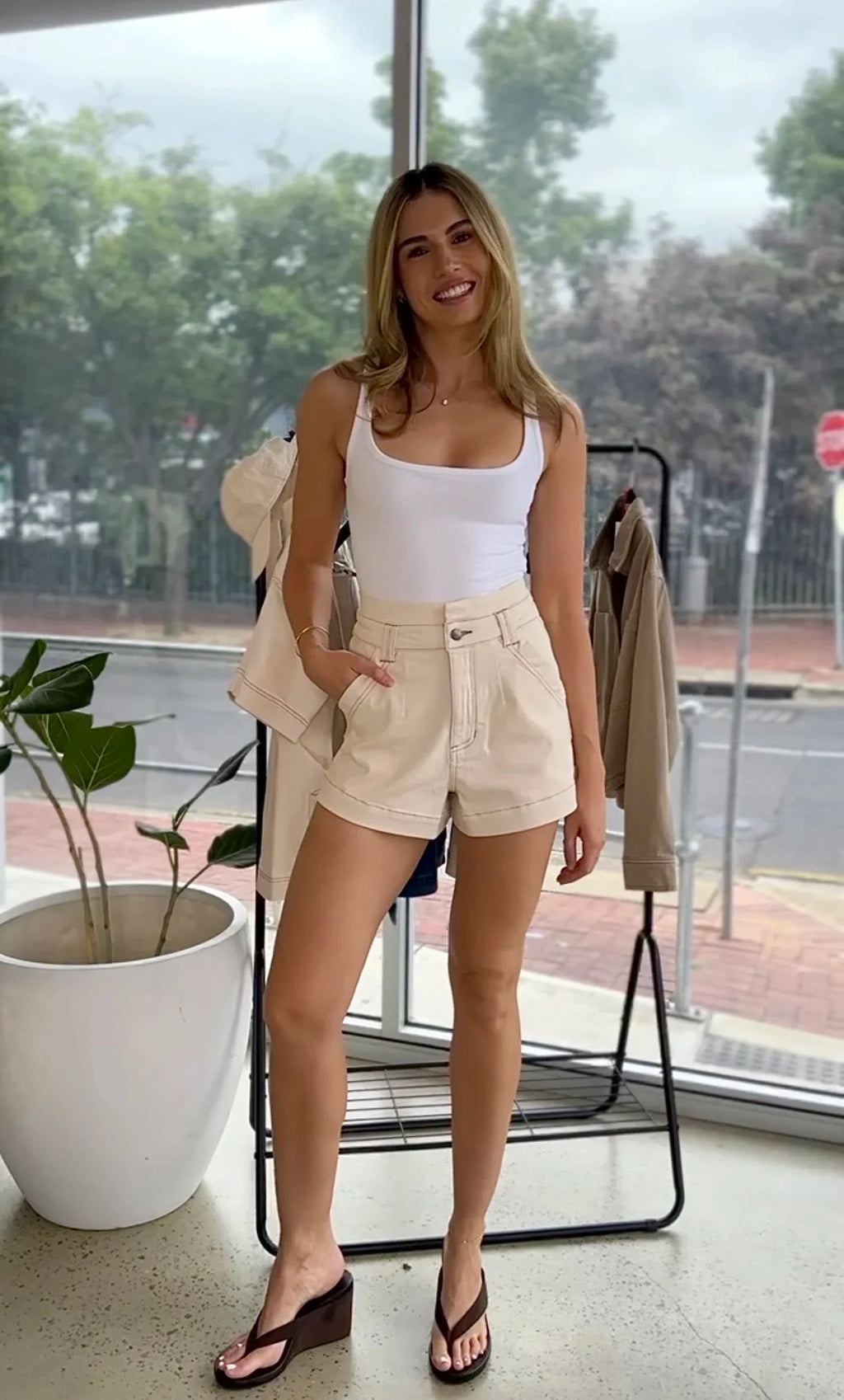 TWO FOLD Hunter Short - Ecru Denim