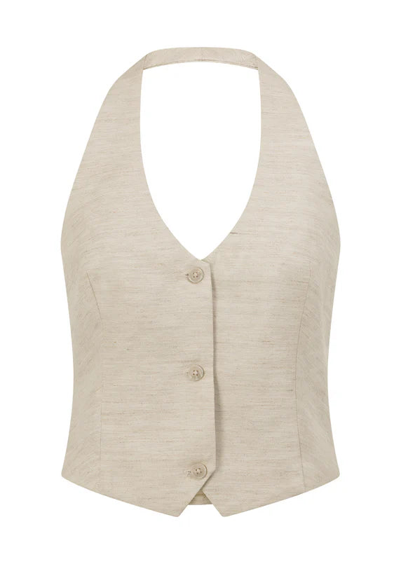 LORNA JANE Hamptons Linen Halter Vest