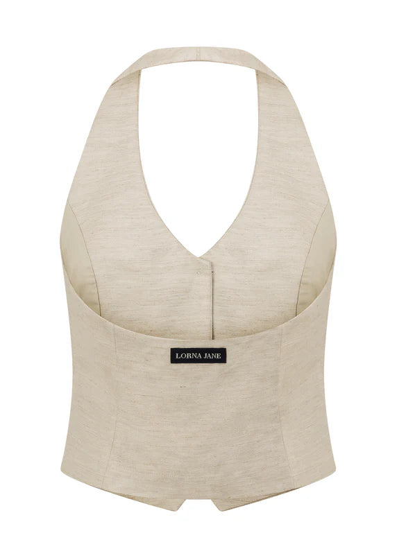 LORNA JANE Hamptons Linen Halter Vest