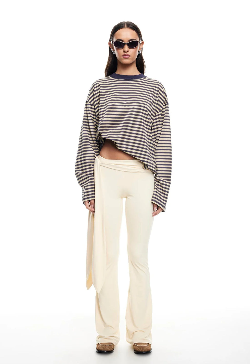LIONESS Bloom Long Sleeve - Beige Stripe