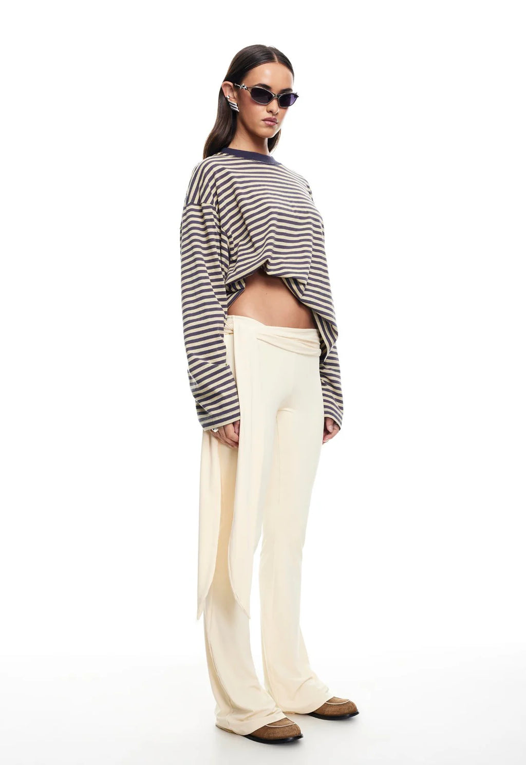 LIONESS Bloom Long Sleeve - Beige Stripe