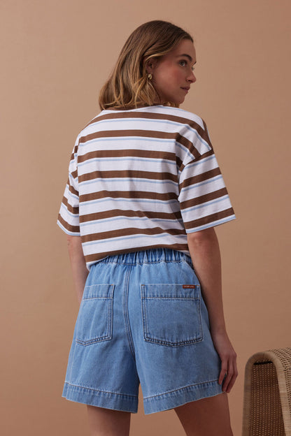 Ceres Darcy Relaxed Everyday Short - Mid Blue Wash