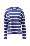 CERES LIFE Scout Slouchy Long Sleeve Tee - washed navy/pink clay