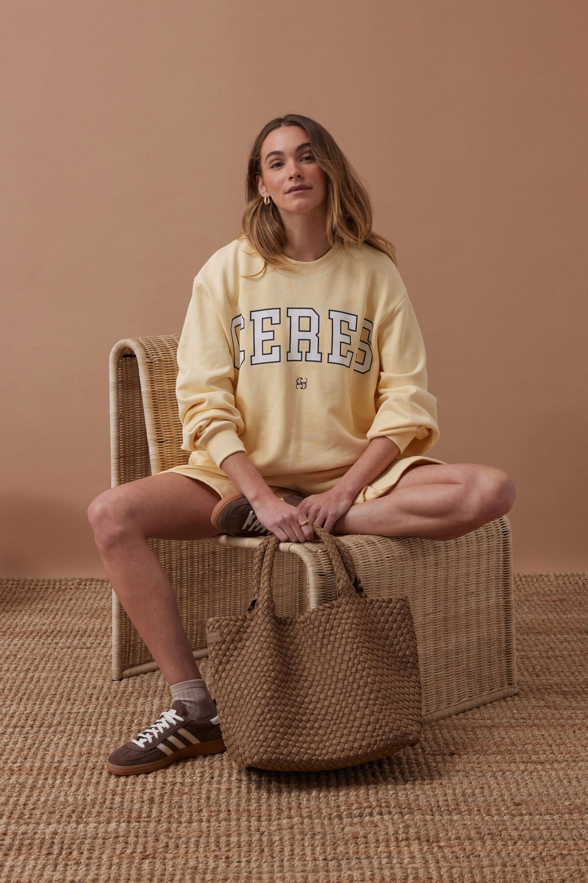 CERES Isla Oversized Slouchy Crew - Yellow