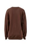 CERES LIFE Isla Oversized Slouchy Crew - brunette brown buff sky blue