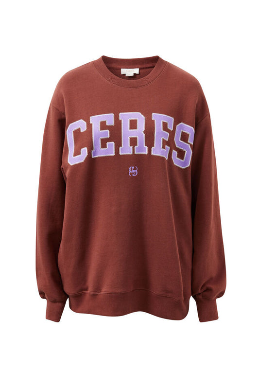 CERES Isla Oversized Slouchy Crew Toffee