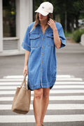 CERES Sammy Relaxed Shirt Dress - Fresh Indigo
