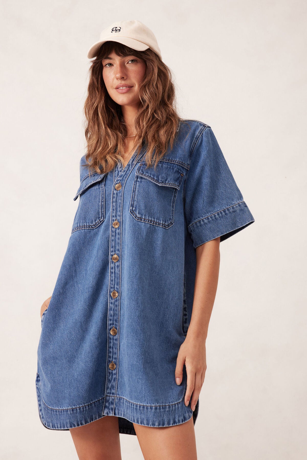 CERES Sammy Relaxed Shirt Dress - Fresh Indigo
