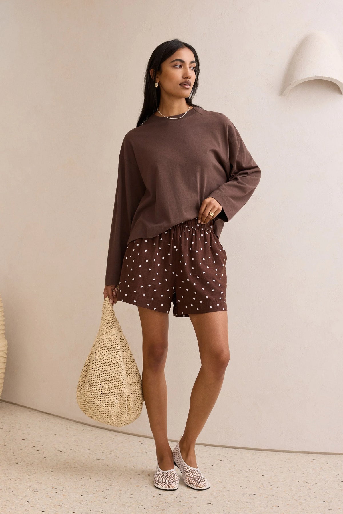 CERES - MILA SHORT/CHOCOLATE SCATTERED SPOTS