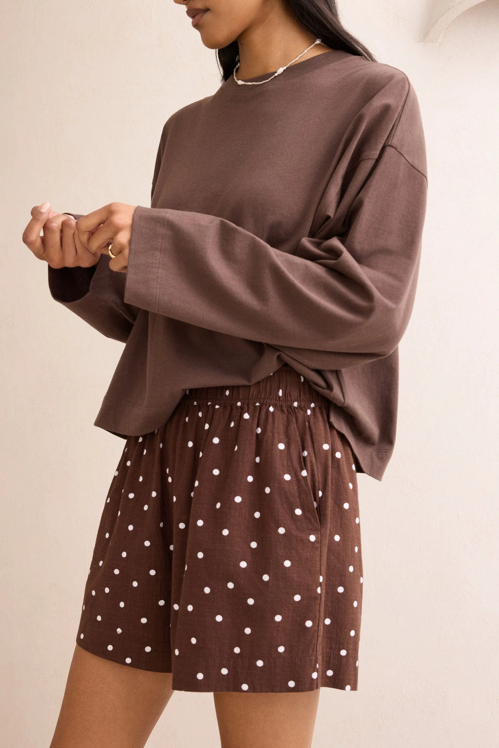 CERES - MILA SHORT/CHOCOLATE SCATTERED SPOTS