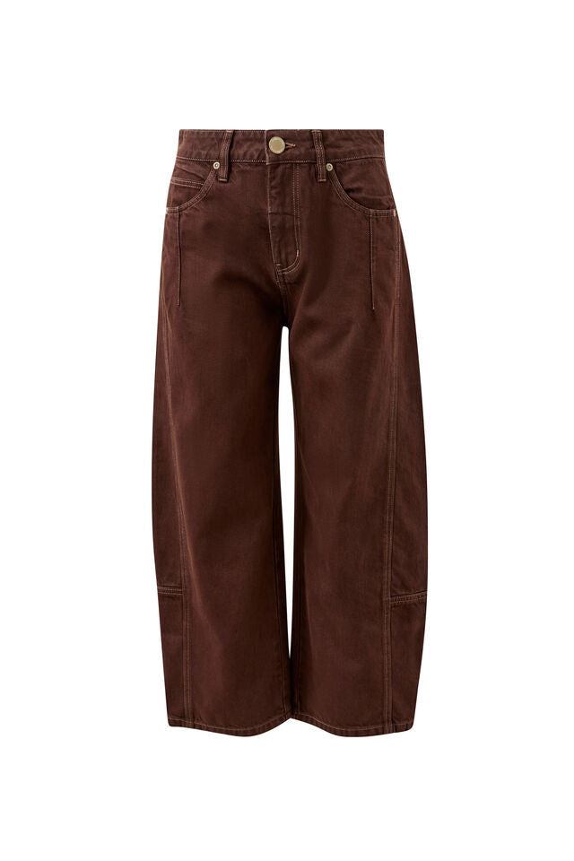 CERES LIFE - Demi Barrel Jean in bitter choc