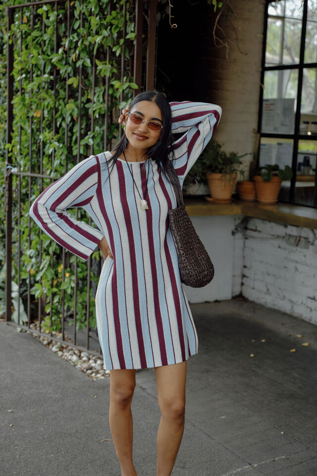 CERES Chloe Stripe Knit Mini Dress