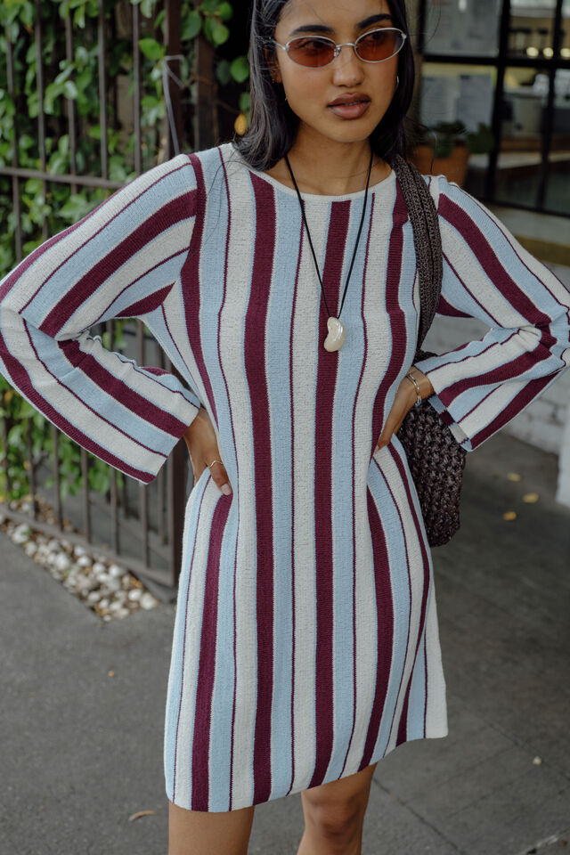 CERES Chloe Stripe Knit Mini Dress