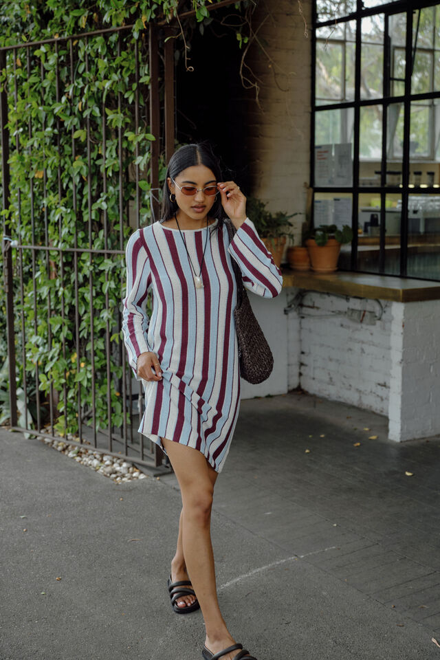 CERES Chloe Stripe Knit Mini Dress