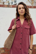 CERES - Bonnie Relaxed Shirt Dress/mulberry