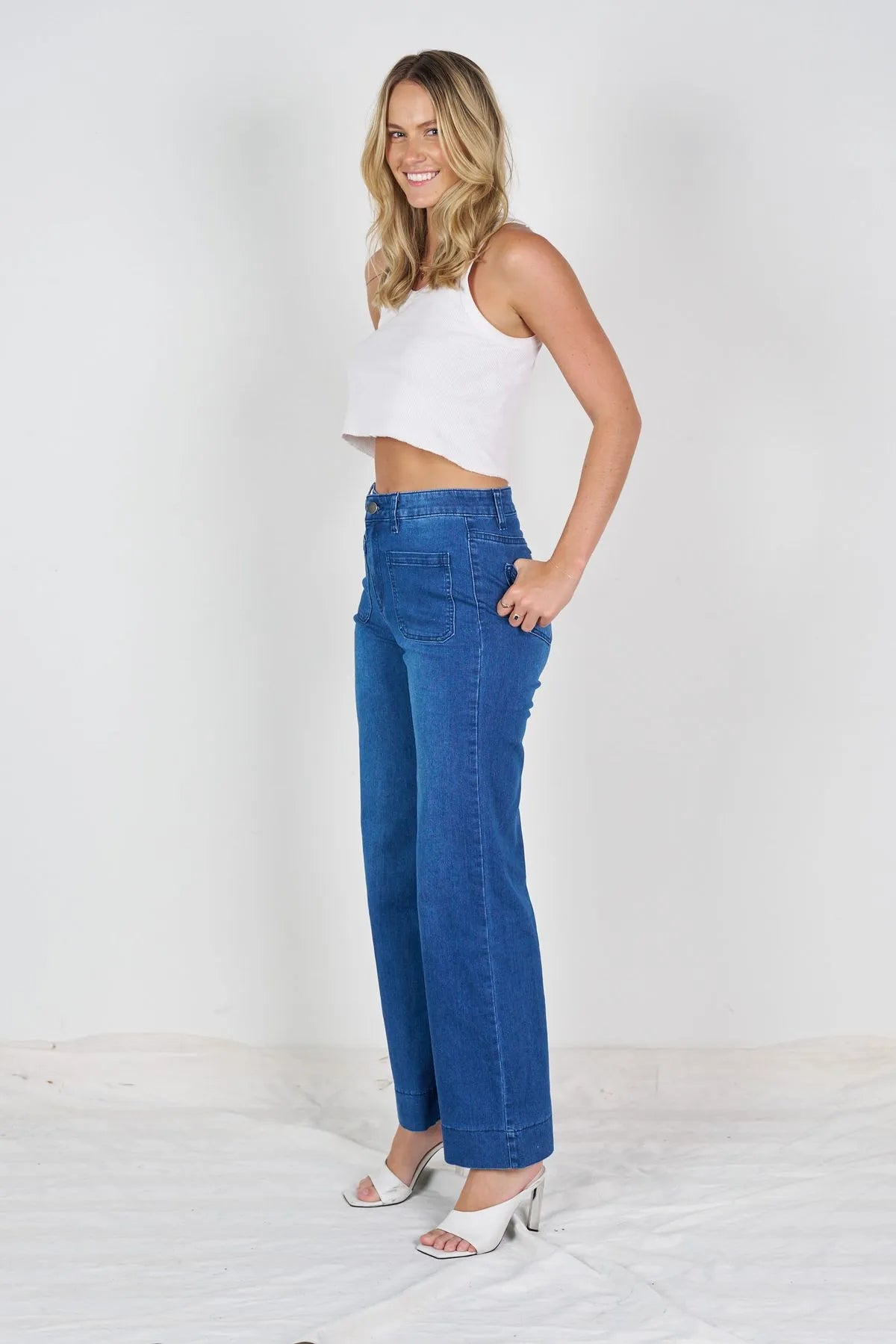 WAKEE - sailor jeans mid blue