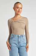 STYLE STATE Twist Neckline Top