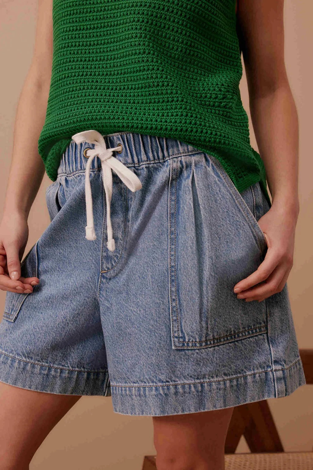 CERES - DARCY RELAXED EVERYDAY SHORT/WASHED VINTAGE BLUE