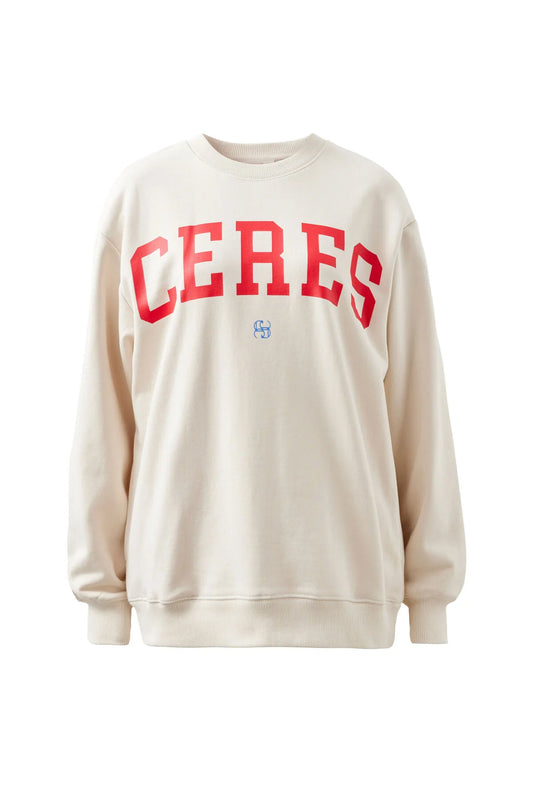 CERES Oversized Slouch Buff Fiery Red Heritage Logo