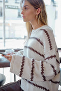 CERES - LILA OVERSIZED KNIT CREW/ECRU STRIPE