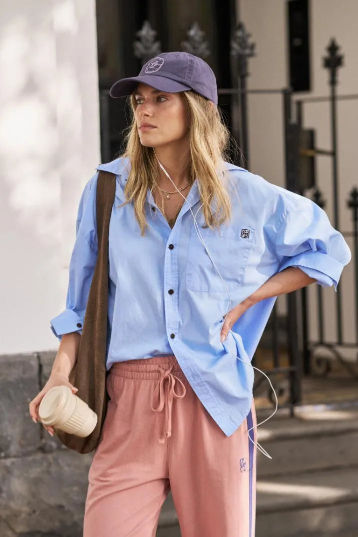 CERES - Peta Oversized Shirt/Sky Blue