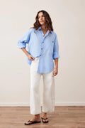 CERES - Peta Oversized Shirt/Sky Blue