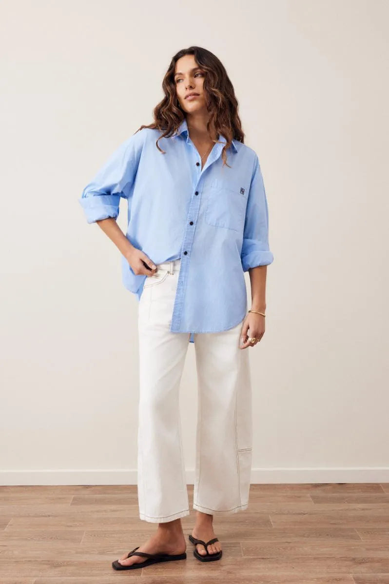CERES - Peta Oversized Shirt/Sky Blue