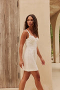 Oasis Linen Mini Dress - White