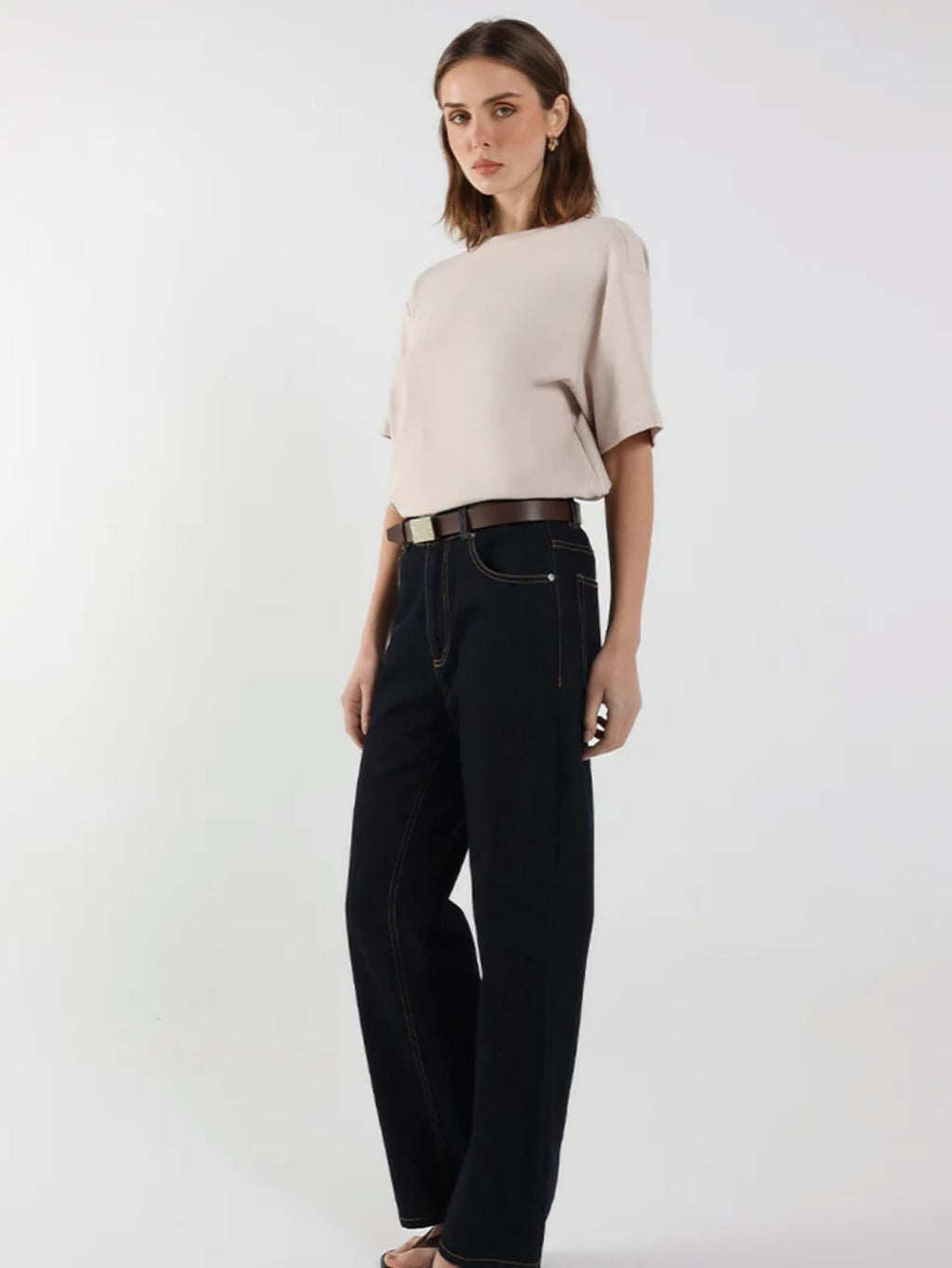 MADISION THE LABEL Boyfriend T-shirt - Oat