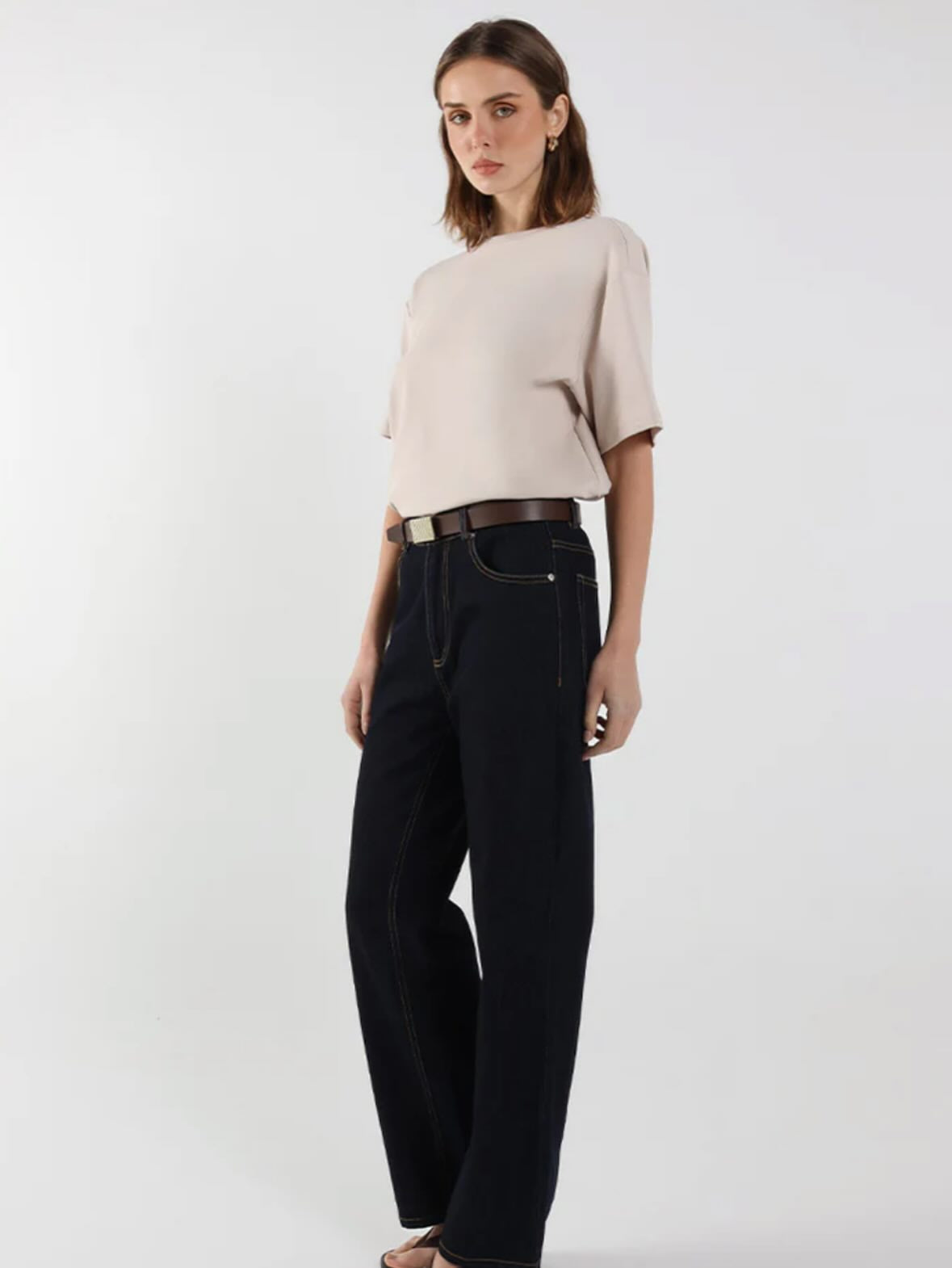 MADISION THE LABEL Boyfriend T-shirt - Oat