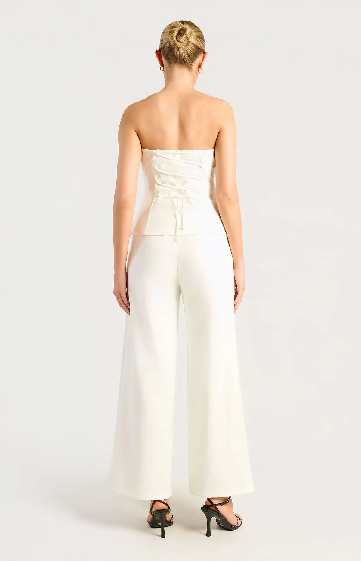 NOVA Lace Up Back Detail Strapless Top And Pants Set