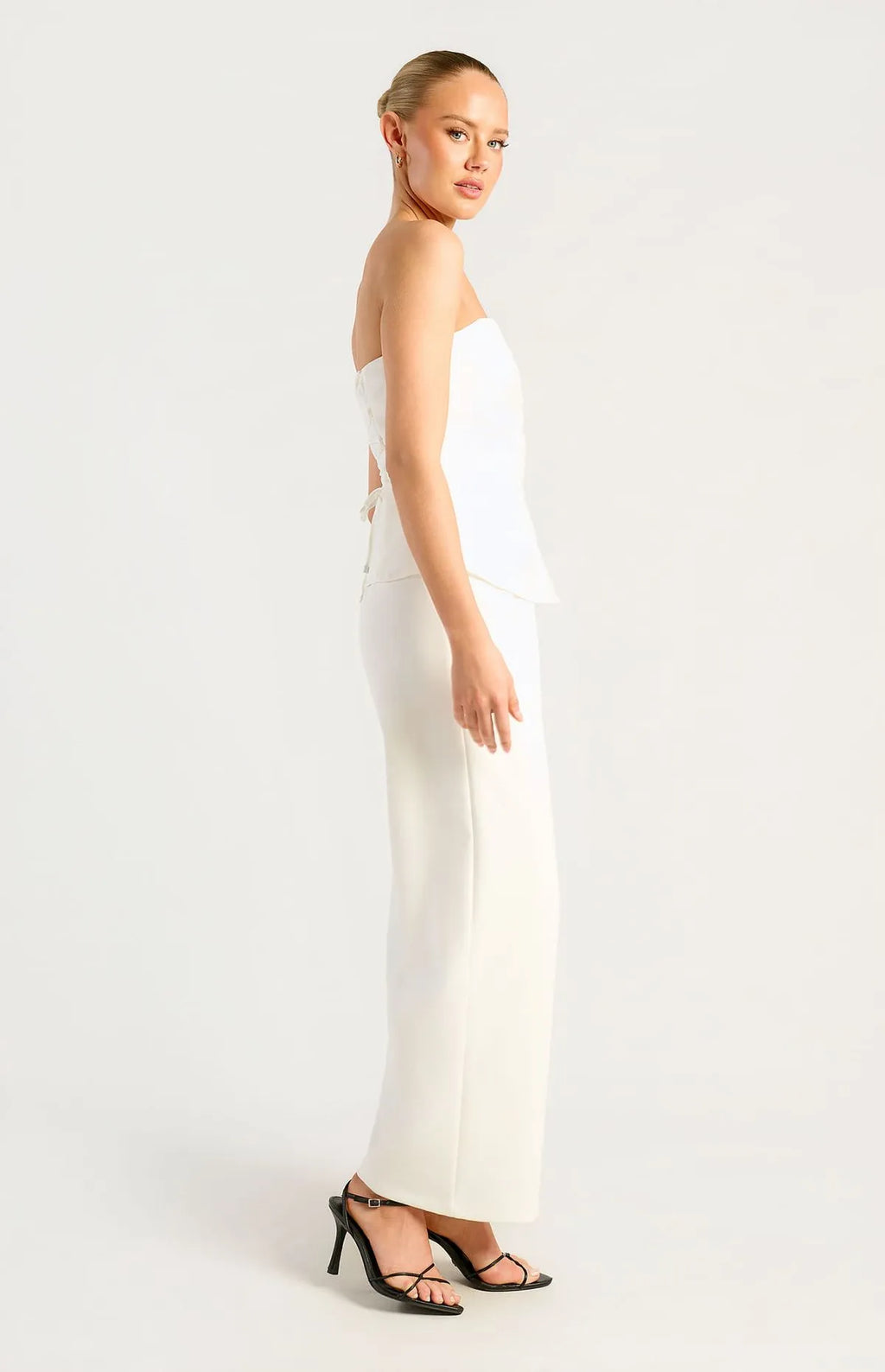 NOVA Lace Up Back Detail Strapless Top And Pants Set