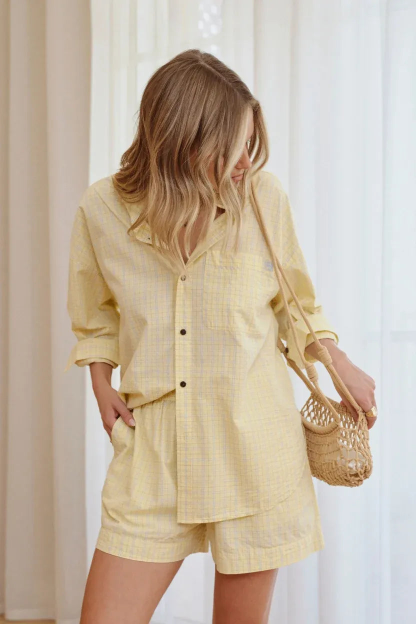 CERES - PETA OVERSIZED SHIRT/FADED SUN CHECK