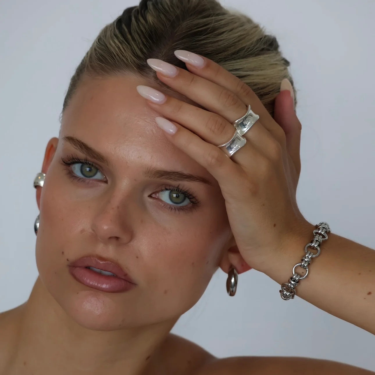 ZAYA COLLECTIVE  Verde Chunky Silver Ring