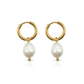 EVER - After Dark Pearl Hoop Earrings