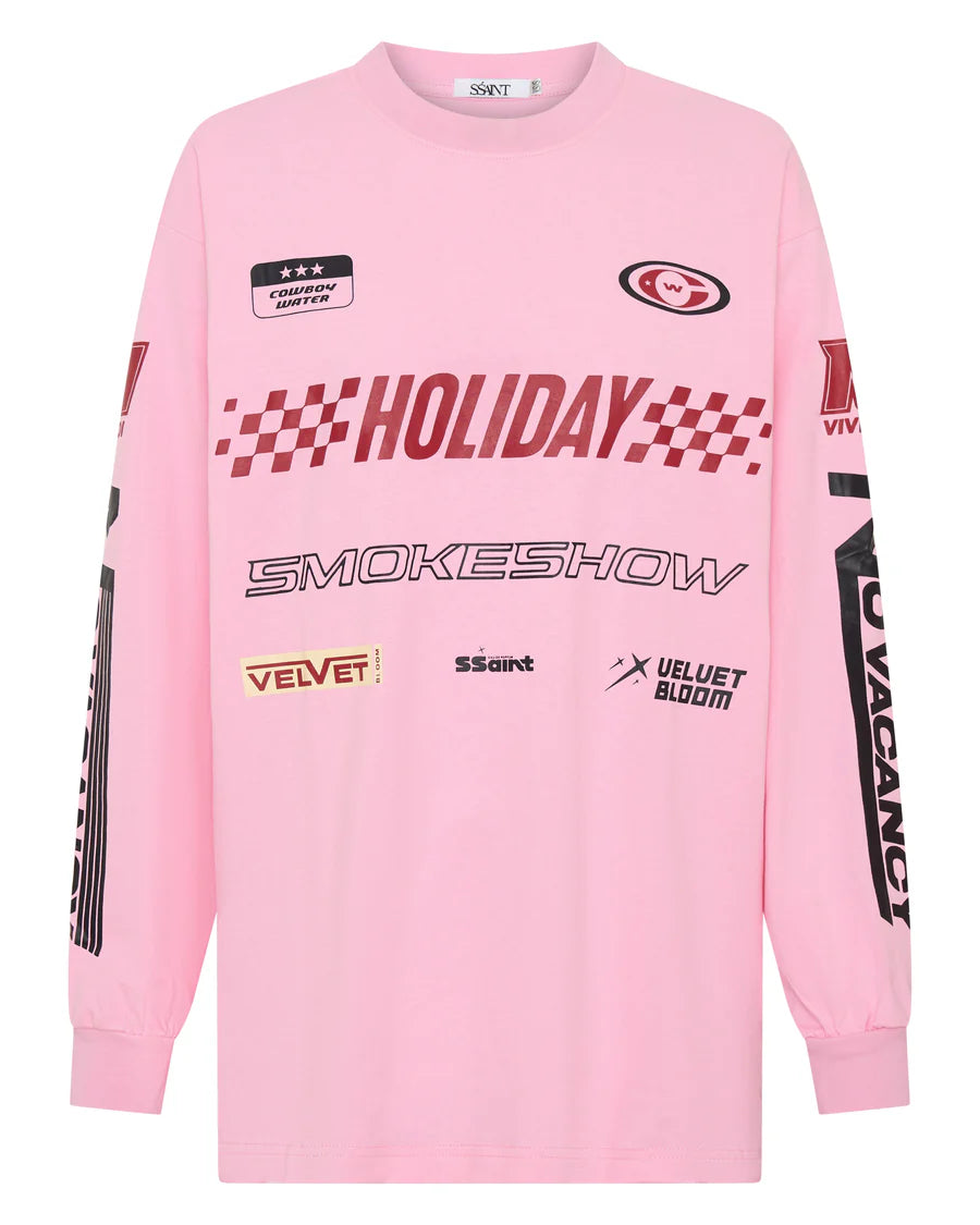 SŚAINT Signature Icon Moto Tee Pink