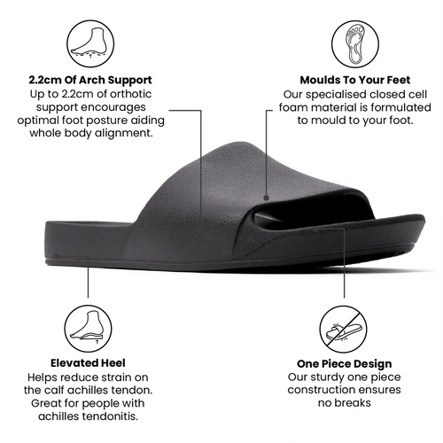 ARCHIES Black Arch Support Slides