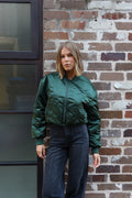 RAEF Eva Cropped Bomber - Dark Kelp