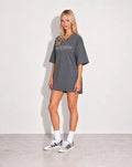 RAEF - Alix V Neck Tee Dress - Dark Grey