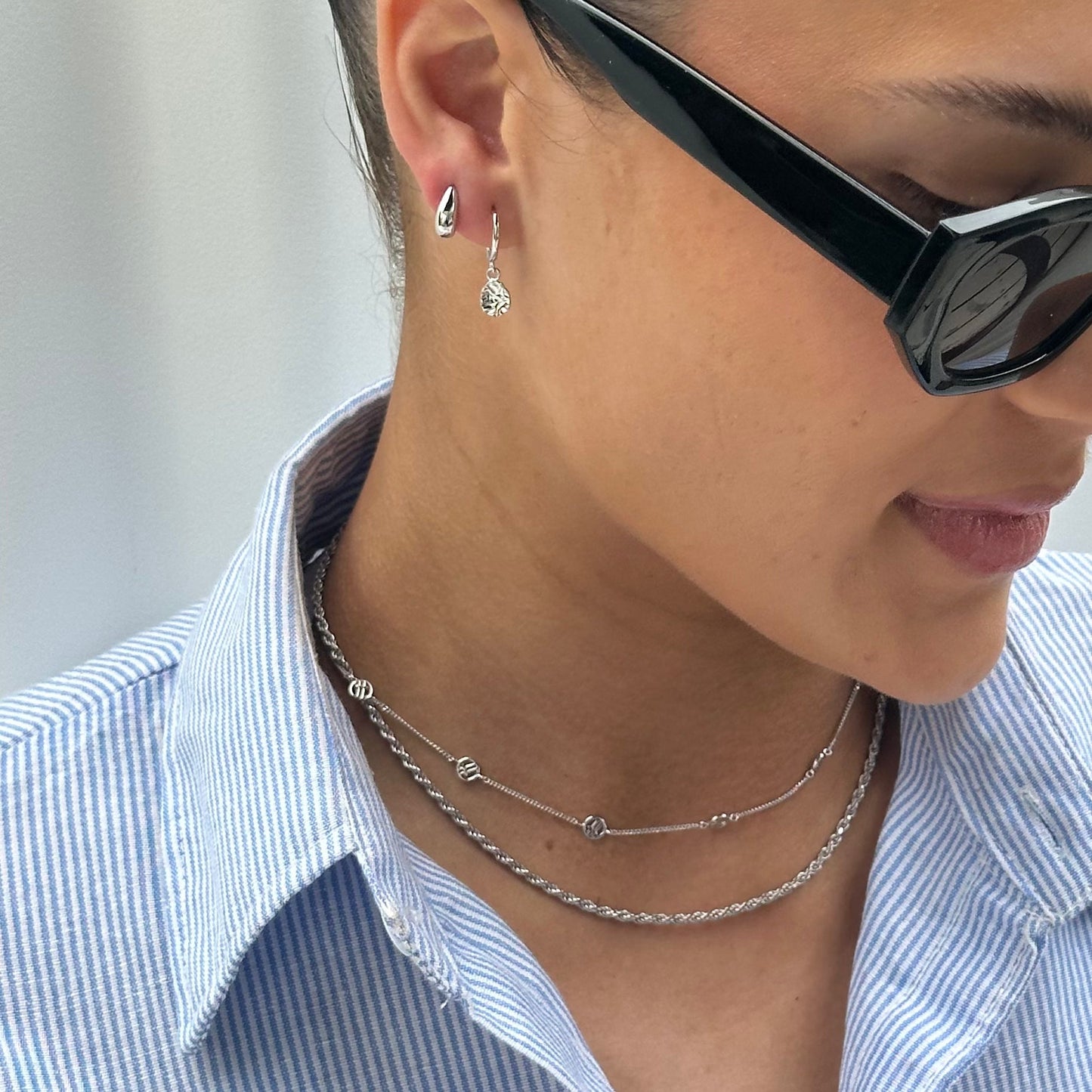 EVER Harmony Silver Huggie Earrings