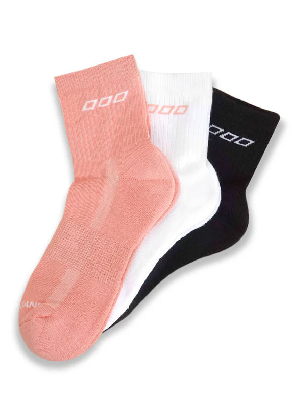 LORNA JANE Quarter Crew Socks 3Pk