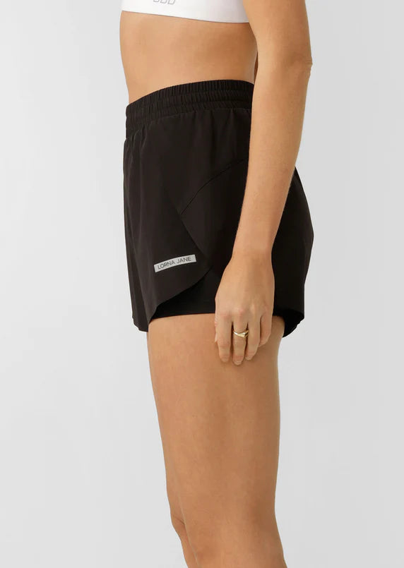 LORNA JANE Lightspeed Phone Pocket Run Short - Black