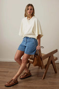 CERES - LUCY RELAXED SLEEVE TEE/MILK