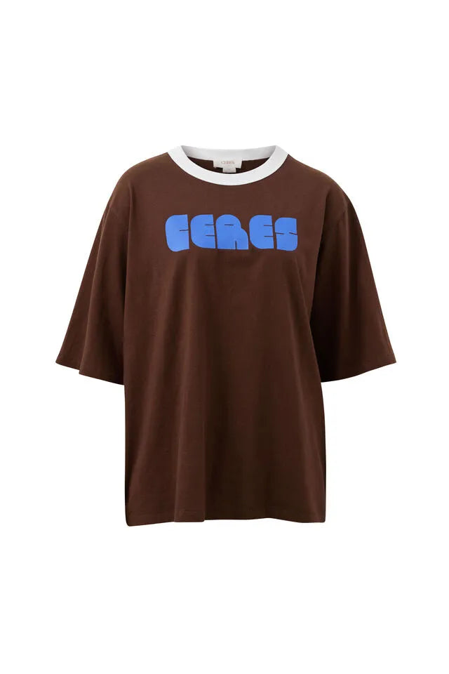 CERES - Luna Relaxed Tee/chocolate ceres abstract