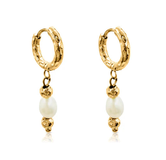 EVER - Midnight Run Pearl Huggie Earrings