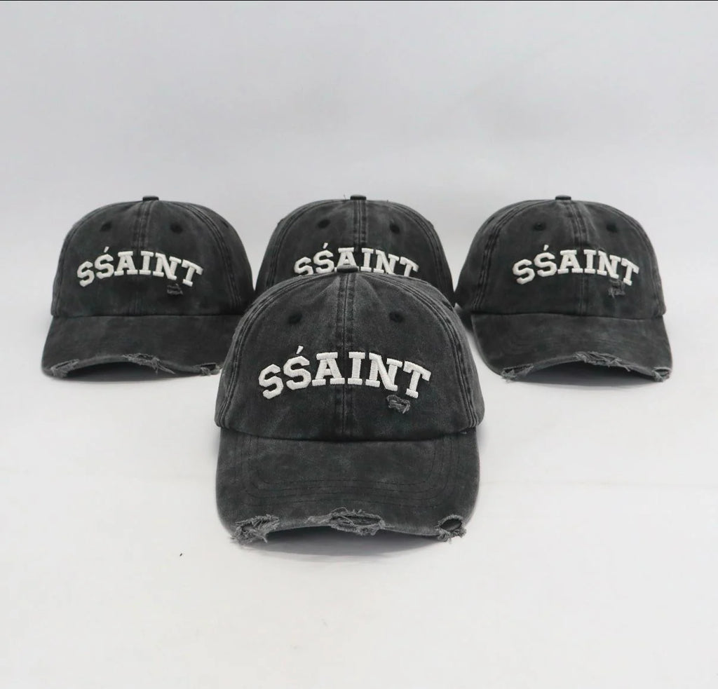 SŚAINT Acid Wash Black & Cream Cap
